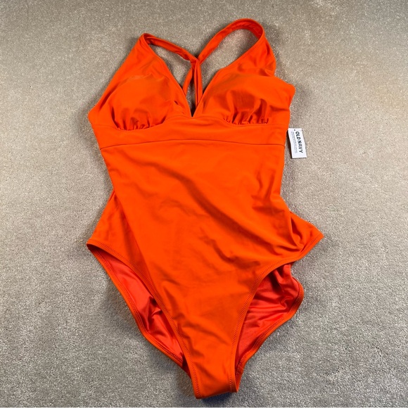 Old Navy Other - Old Navy One Piece Swimsuit Orange Cross Back NWT Women's XL